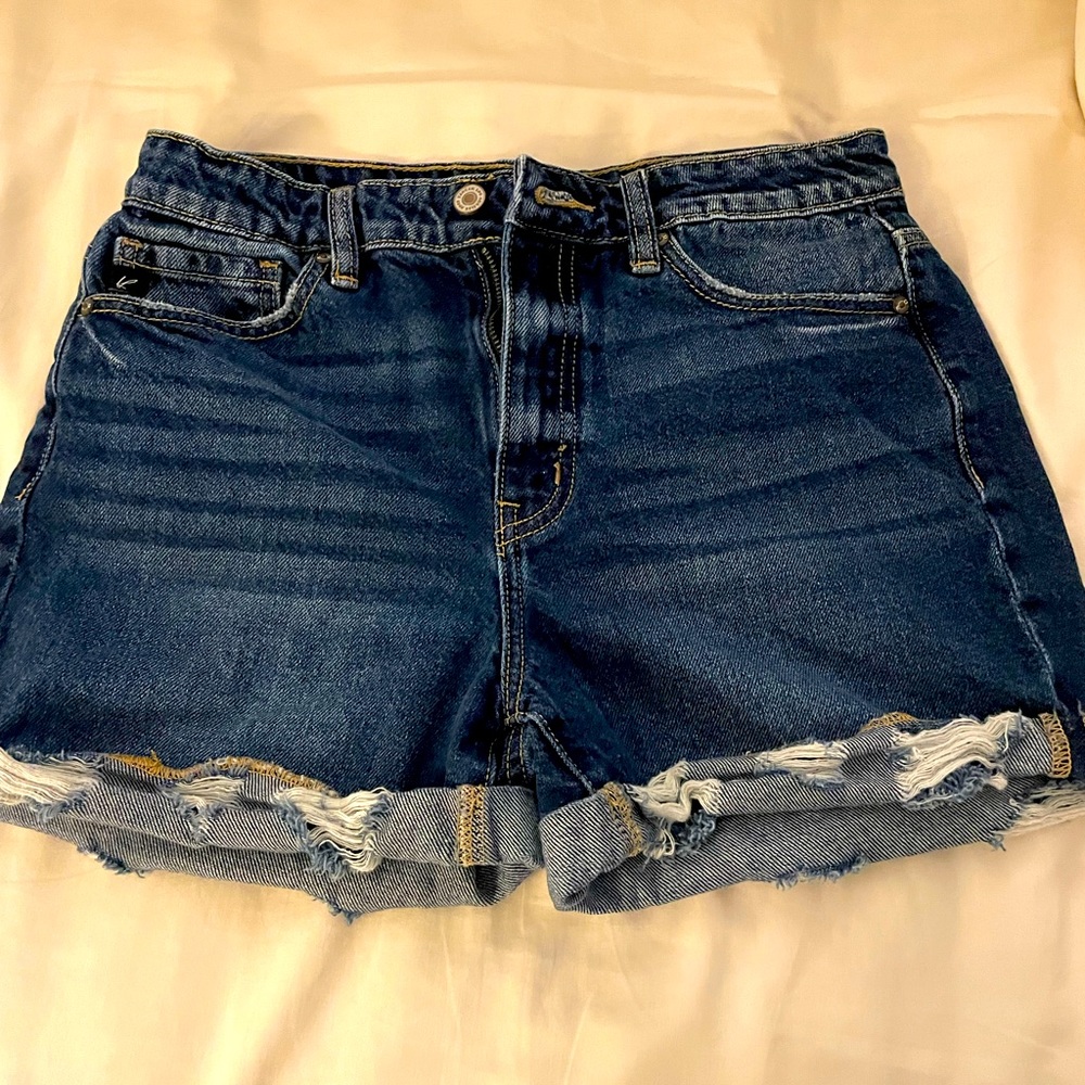Kan Can high waist cuffed denim shorts